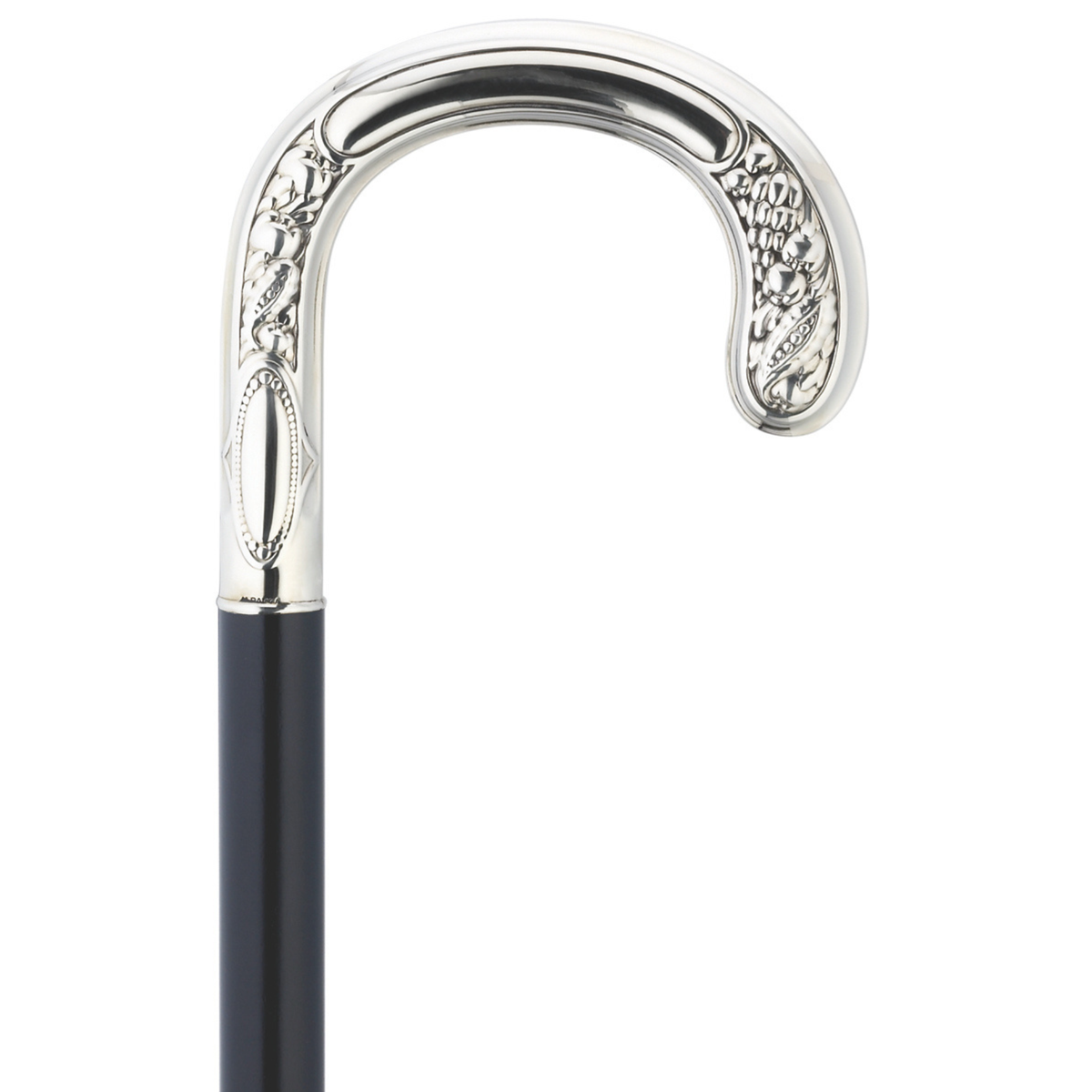 Horn of Plenty Alpacca Crook Cane with Inlay - 36 Black Maple - Tophatter Daily Deals