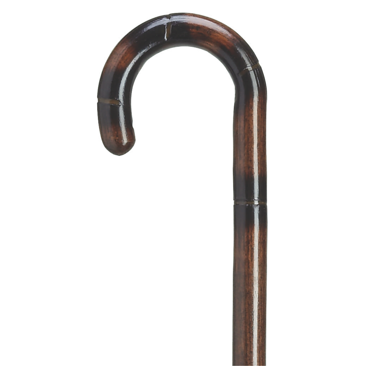 Stepped & Scorched Tourist Cane 3-4" Walnut - Tophatter Daily Deals