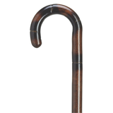 Stepped & Scorched Tourist Cane 3-4" Walnut - Tophatter Daily Deals