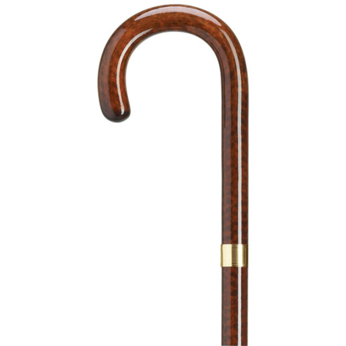 Ladies Tourist Cane with Gold Accent Band-Snakewood Gold Band - Tophatter Daily Deals