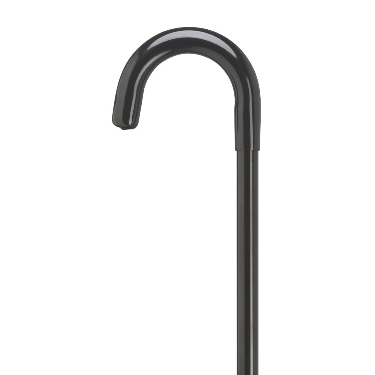 Crook Handle "Hospital Cane"Non-Adjustable-Black - Tophatter Daily Deals