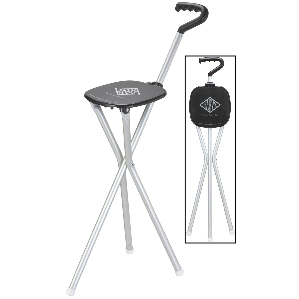 Lightweight Aluminum Sport Seat Cane with Durable Handle & Seat - Tophatter Daily Deals