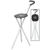 Lightweight Aluminum Sport Seat Cane with Durable Handle & Seat - Tophatter Daily Deals