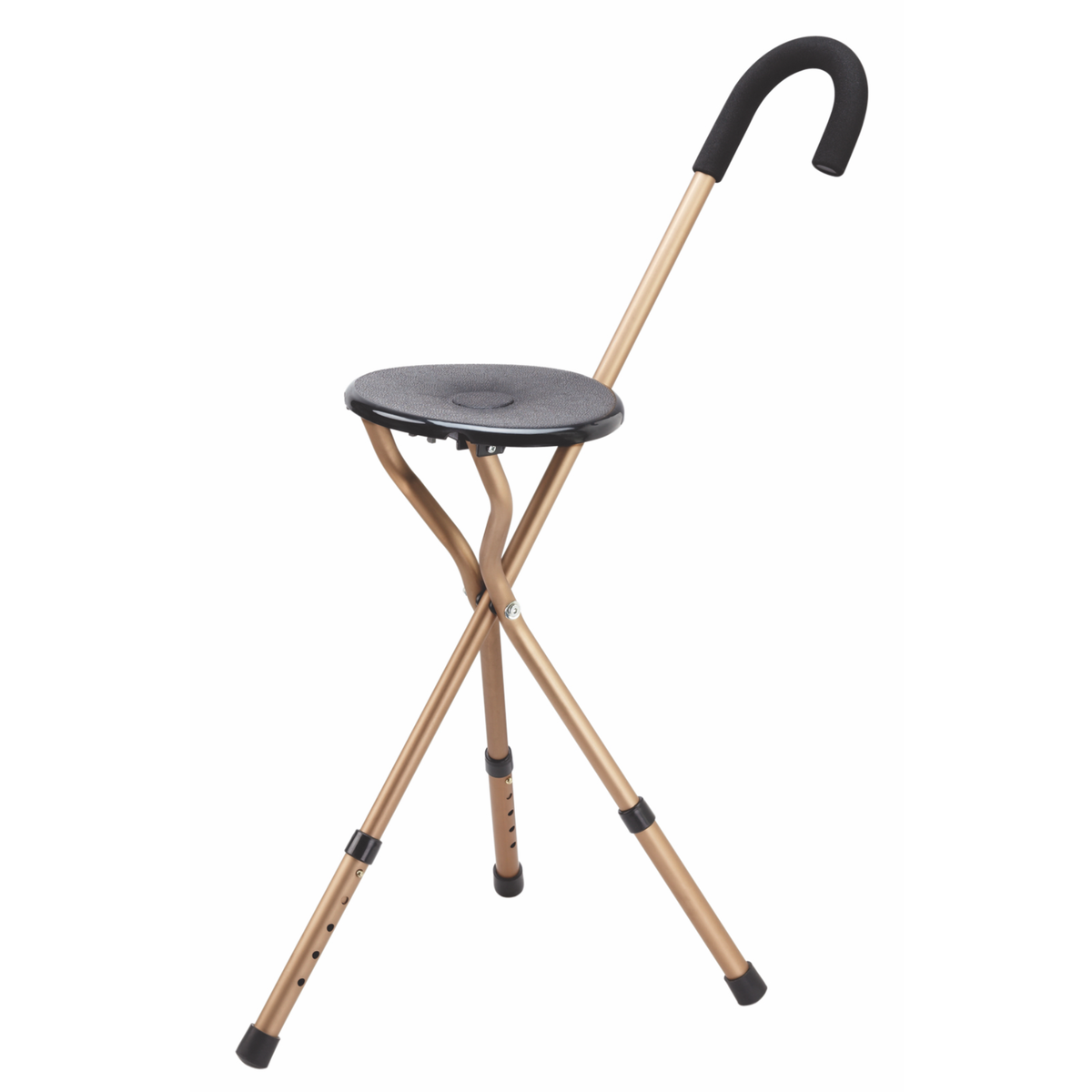 Adjustable Tri-Leg Seat Cane with Foam Handle - Supports 200lbs - Tophatter Daily Deals