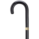 Gold Plated Band Crook Handle Canes Black w Gold Plate Band - Tophatter Daily Deals