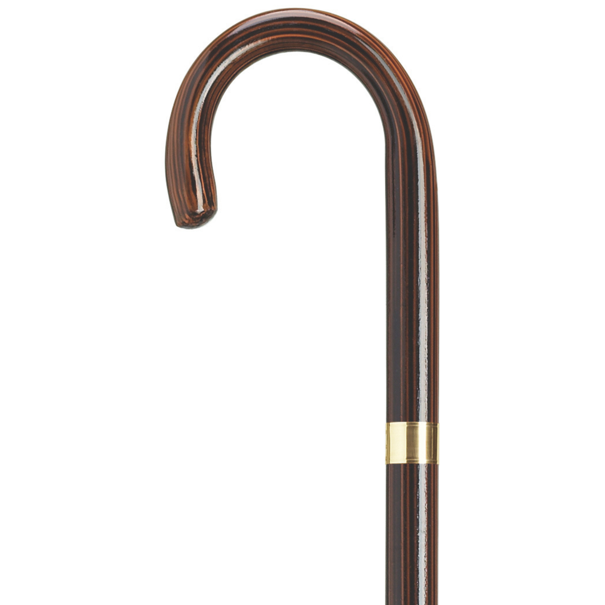 Gold Plated Band Crook Handle Canes Ebony w Gold Plate Band - Tophatter Daily Deals