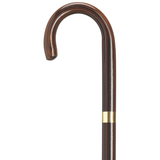 Gold Plated Band Crook Handle Canes Ebony w Gold Plate Band - Tophatter Daily Deals