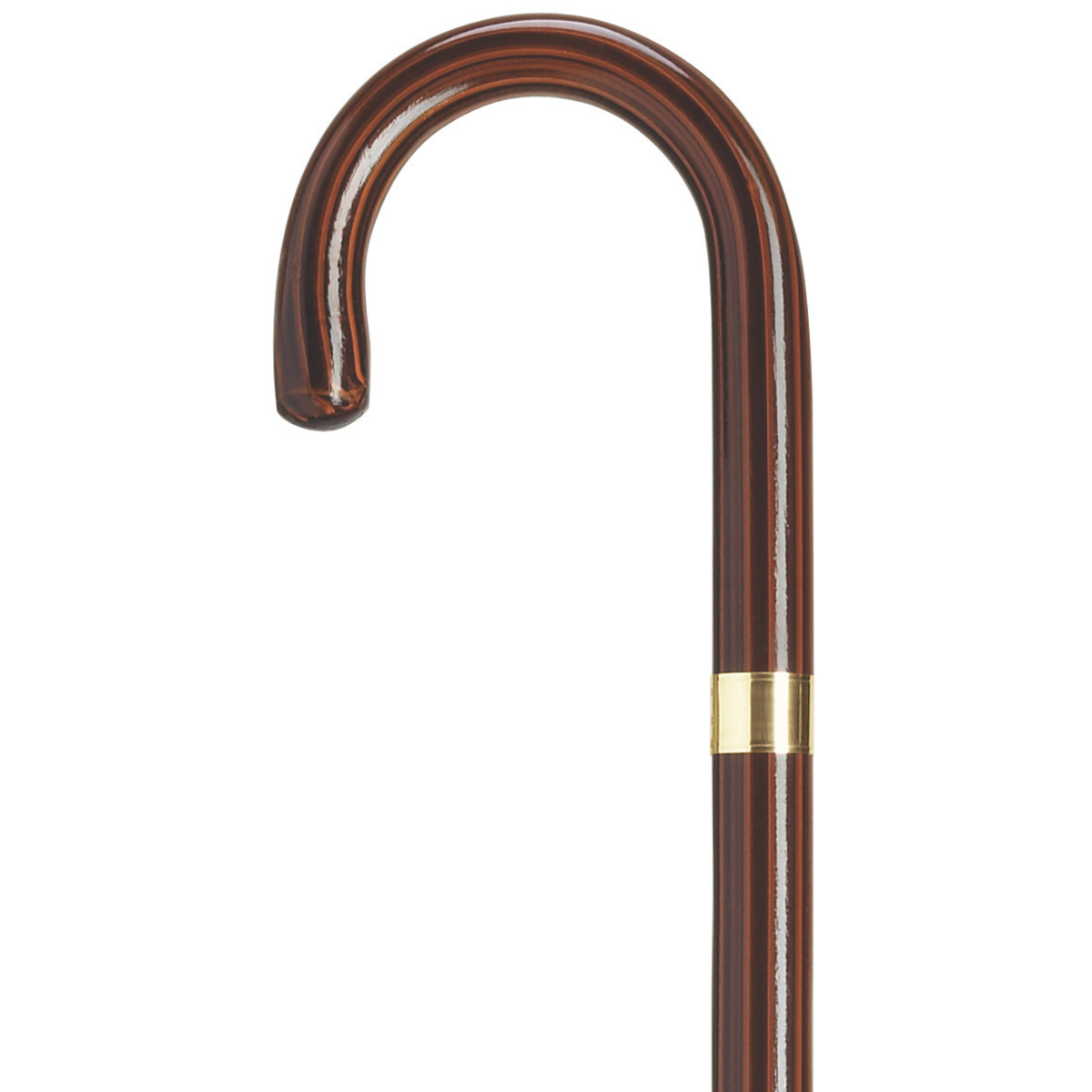 Gold Plated Band Crook Handle Canes Rosewood w Gold Plate Band - Tophatter Daily Deals