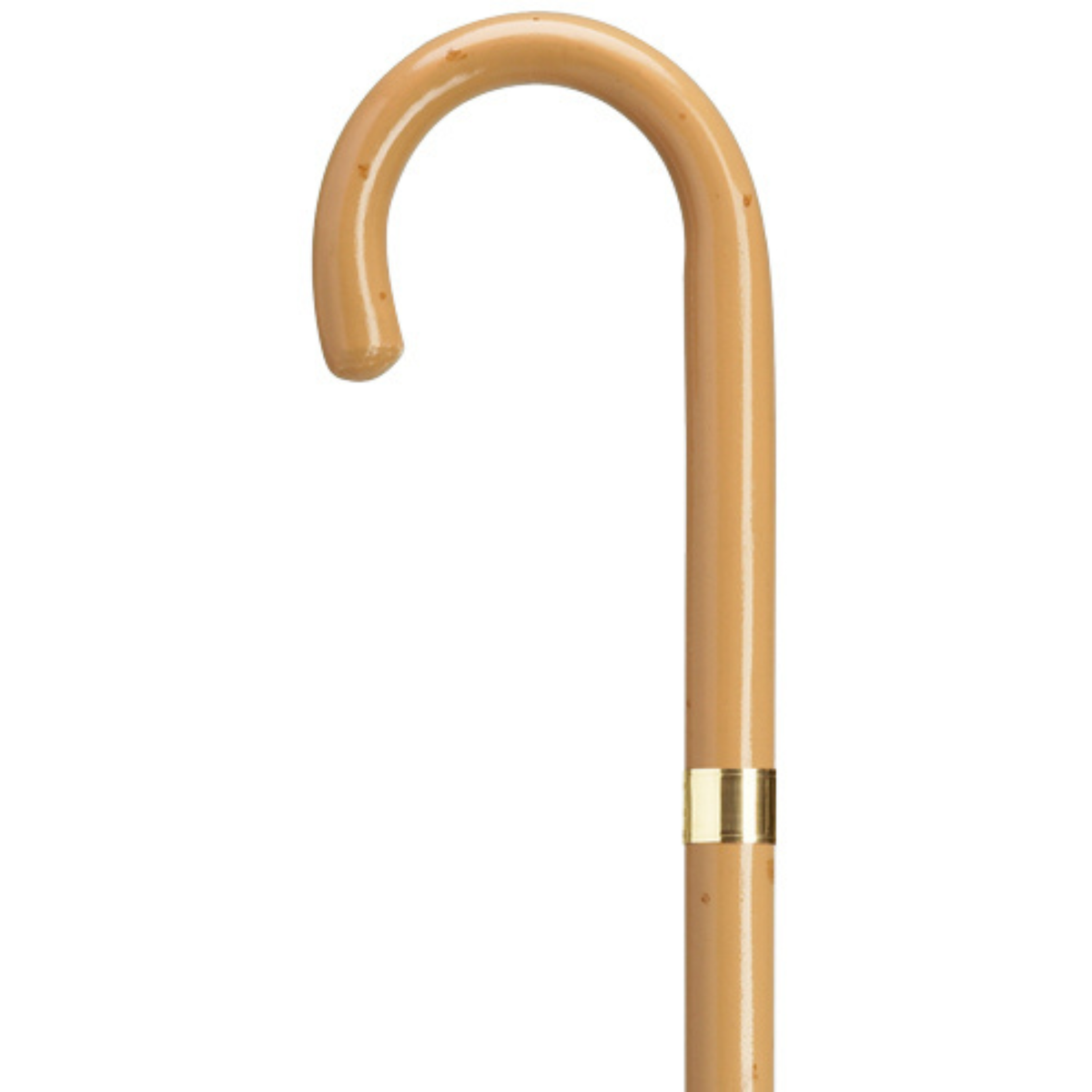 Gold Plated Band Crook Handle Canes Malacca w Gold Plate Band - Tophatter Daily Deals