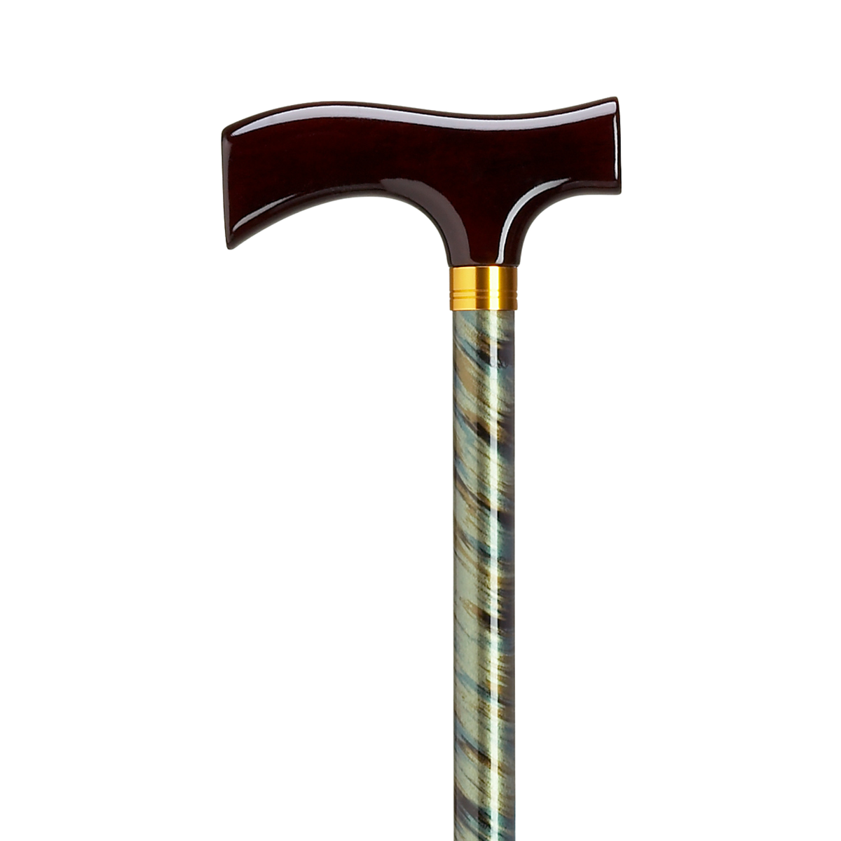 Adjustable Solid Wood Fritz Handle Walking Cane with Anti-Rattle Lock Cyclone Green - Tophatter Daily Deals
