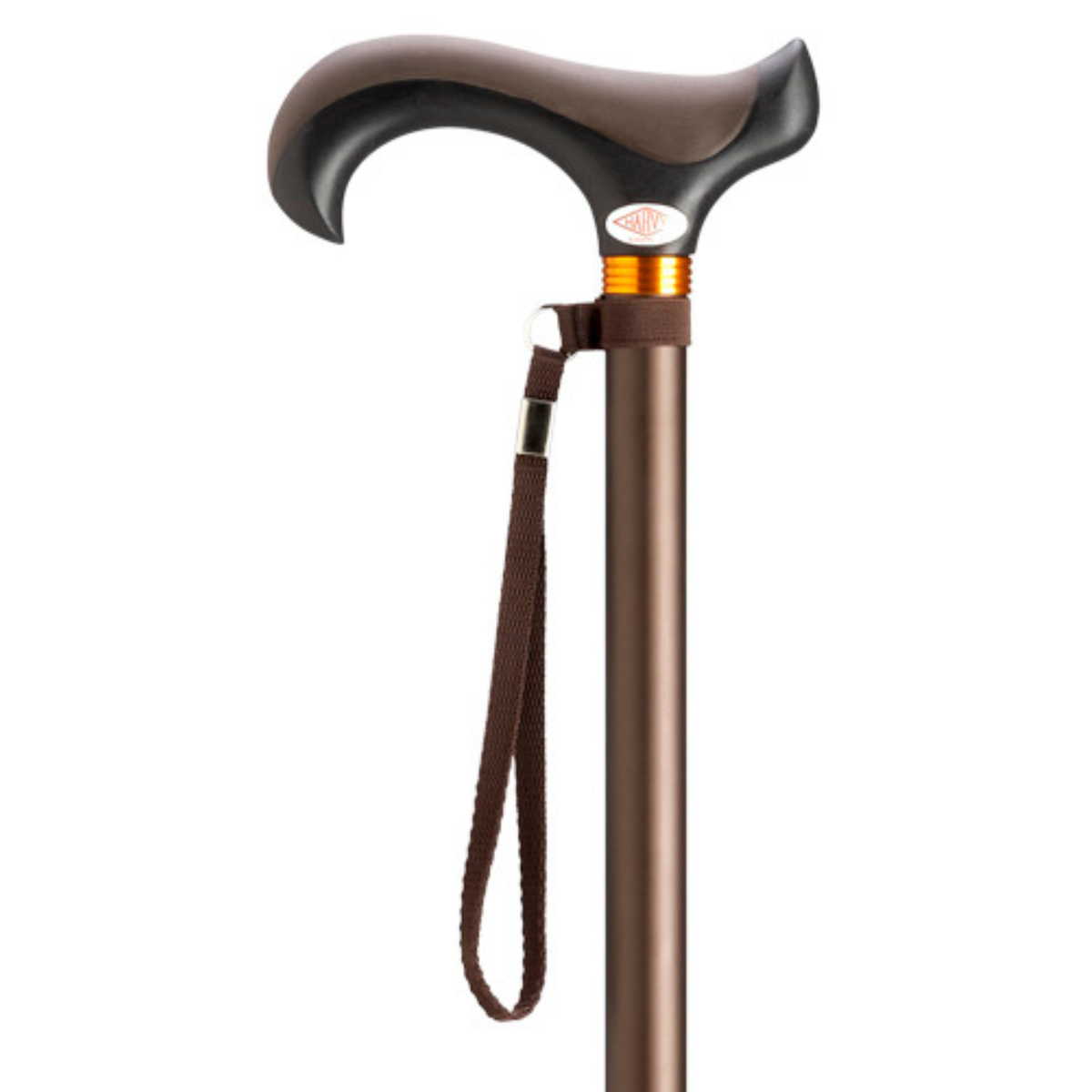 Overmold Derby Aluminum Adjustable Walking Cane-Brown - Tophatter Daily Deals