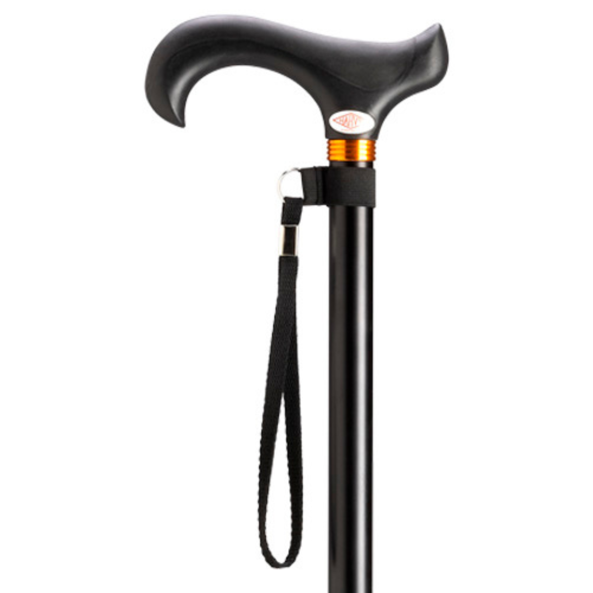 Overmold Derby Aluminum Adjustable Walking Cane-Black - Tophatter Daily Deals