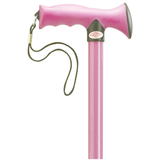 Ergonomic Adjustable Aluminum Walking Cane with Grip & Strap Light Pink - Tophatter Daily Deals