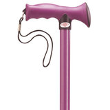 Ergonomic Adjustable Aluminum Walking Cane with Grip & Strap Dark Pink - Tophatter Daily Deals