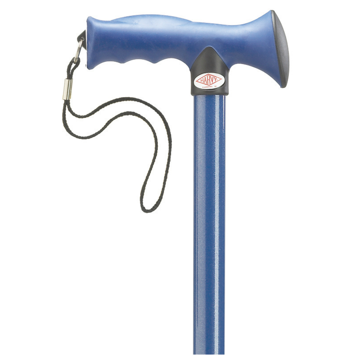 Ergonomic Adjustable Aluminum Walking Cane with Grip & Strap Blue - Tophatter Daily Deals