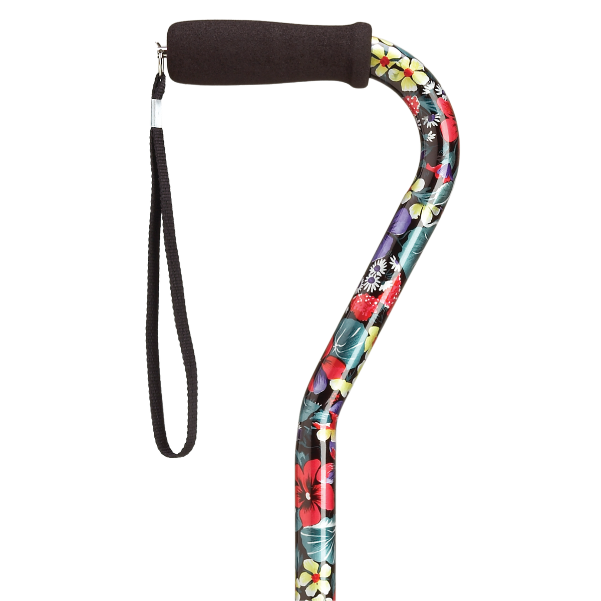 Stylish Adjustable Offset Cane with Hypalon Grip – 13 Prints Night Flowers - Tophatter Daily Deals