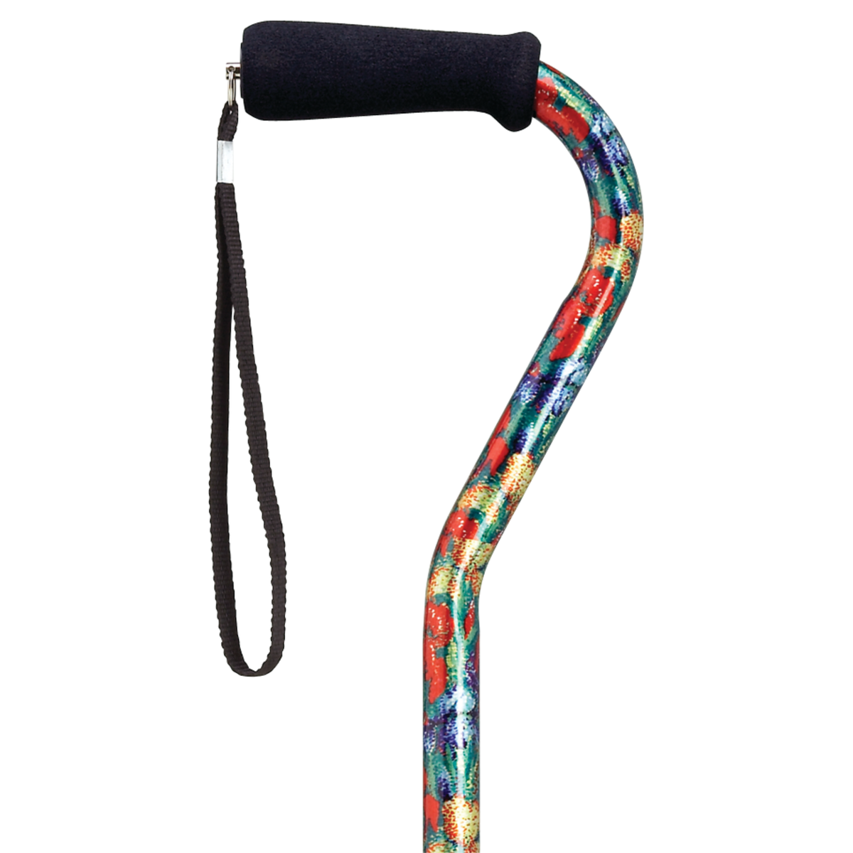 Stylish Adjustable Offset Cane with Hypalon Grip – 13 Prints Summer Garden - Tophatter Daily Deals