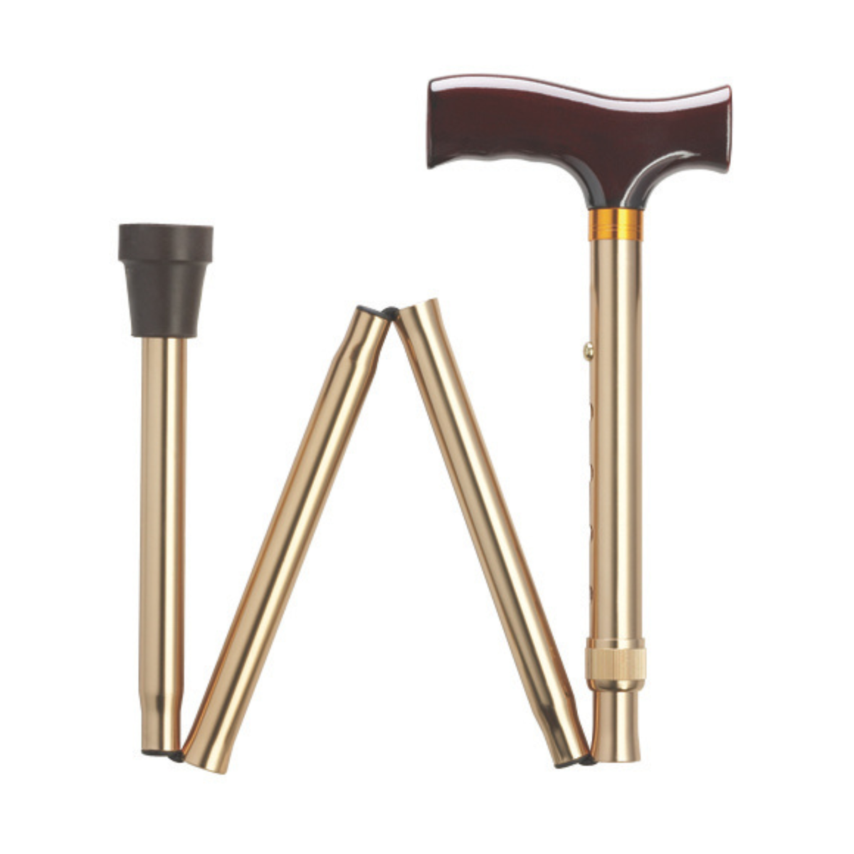 TravelFlex Adjustable Folding Cane with Wood Handle, Support and Stability - Tophatter Daily Deals