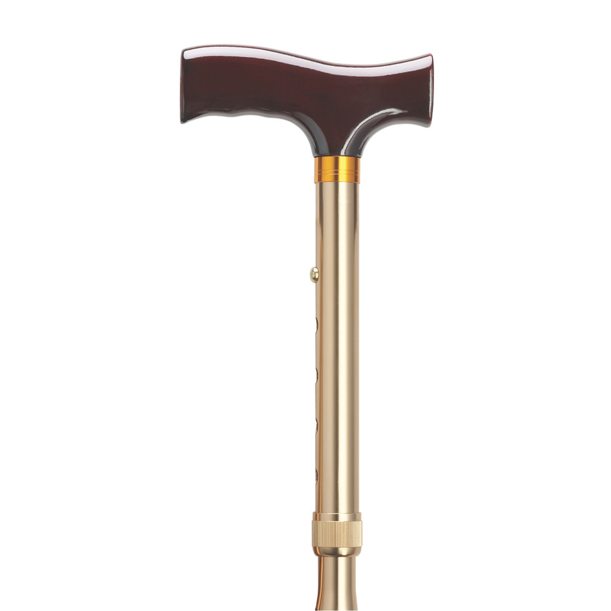 TravelFlex Adjustable Folding Cane with Wood Handle, Support and Stability Bronze - Tophatter Daily Deals