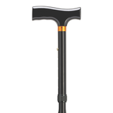 TravelFlex Adjustable Folding Cane with Wood Handle, Support and Stability Black - Tophatter Daily Deals