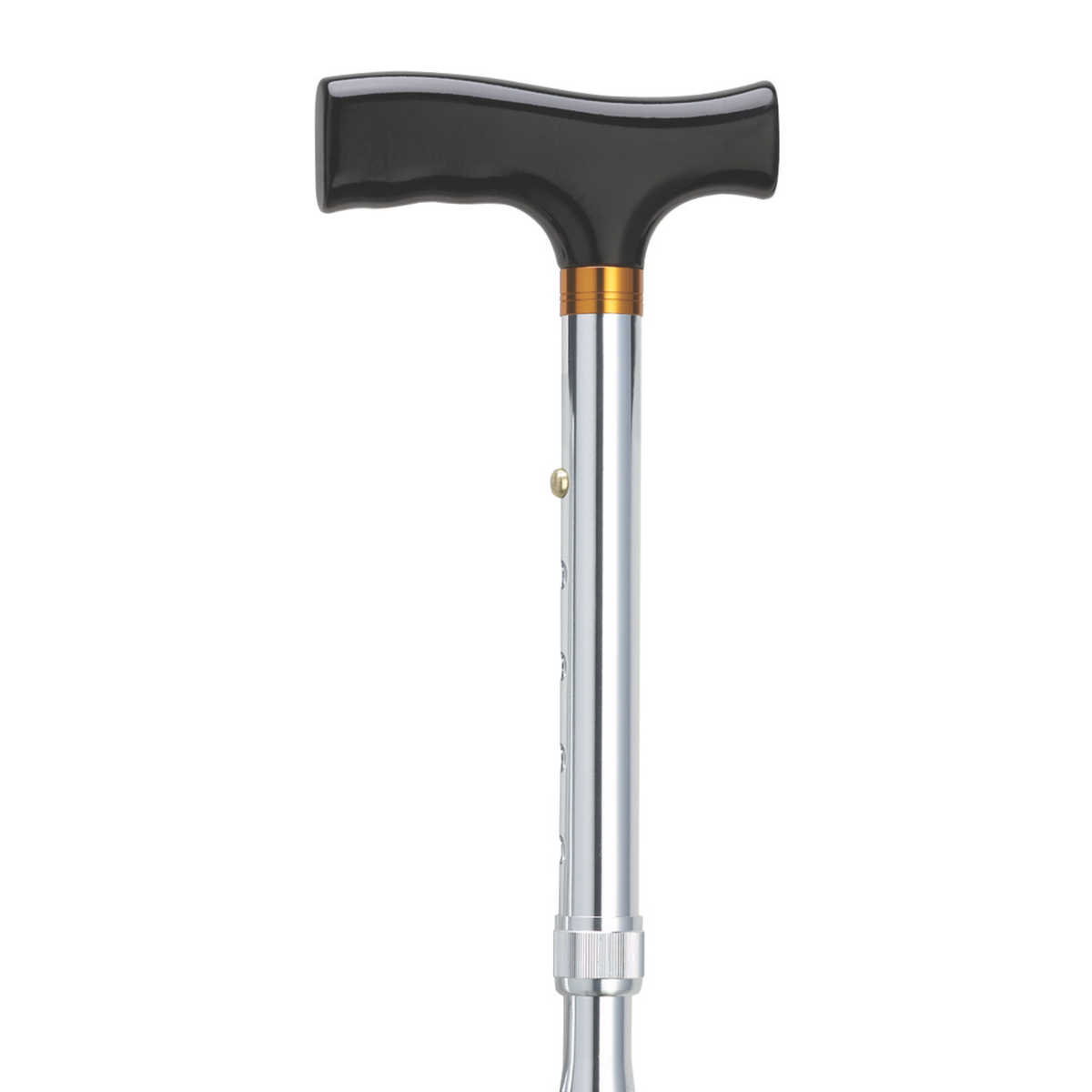 TravelFlex Adjustable Folding Cane with Wood Handle, Support and Stability Silver - Tophatter Daily Deals