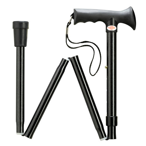 Adjustable Folding Walking Cane with Ergonomic Grip - 5 Colors Black - Tophatter Daily Deals