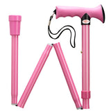 Adjustable Folding Walking Cane with Ergonomic Grip - 5 Colors Light Pink - Tophatter Daily Deals