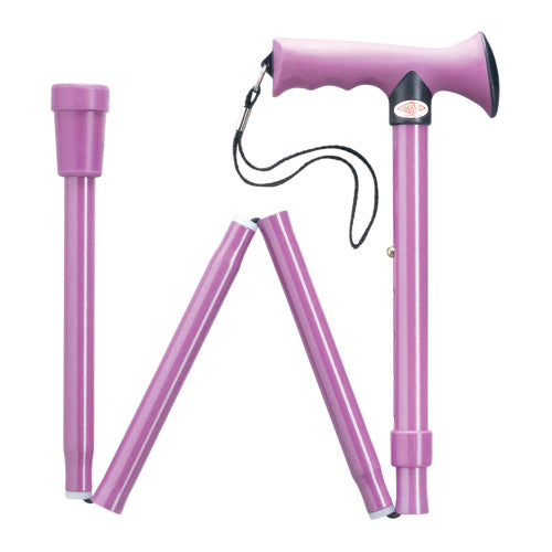 Adjustable Folding Walking Cane with Ergonomic Grip - 5 Colors Dark Pink - Tophatter Daily Deals