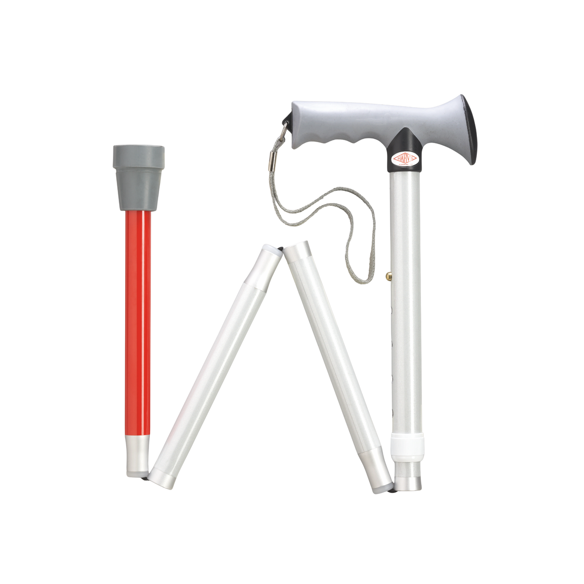 Visually Impaired Overmold Ergonomic Adjustable Folding Cane - Tophatter Daily Deals