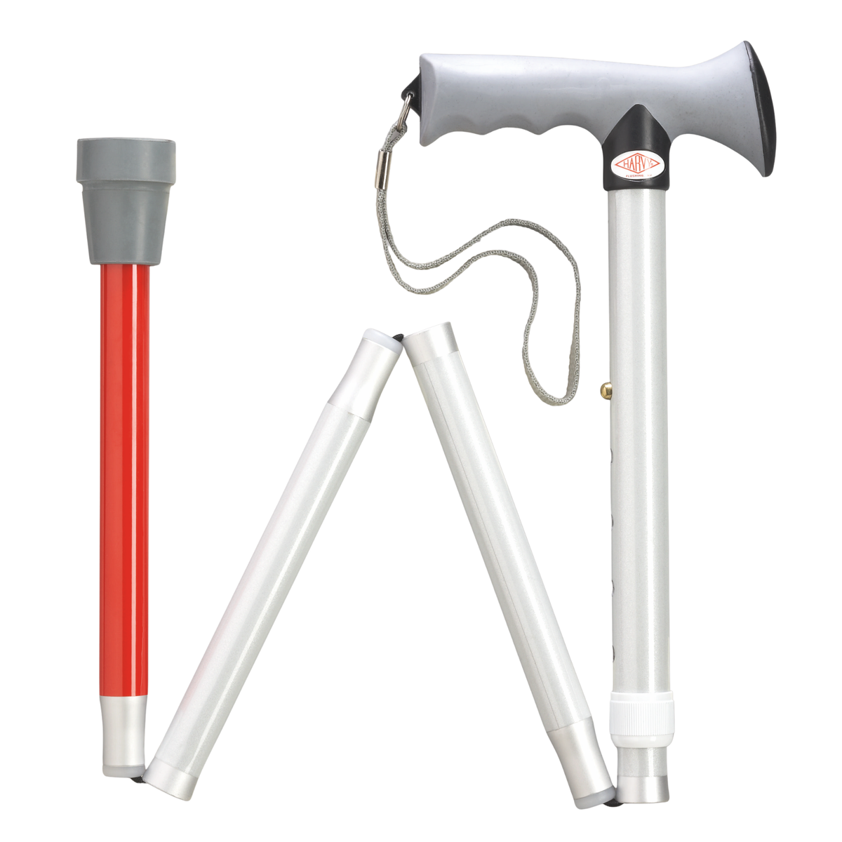 Visually Impaired Overmold Ergonomic Adjustable Folding Cane - Tophatter Daily Deals