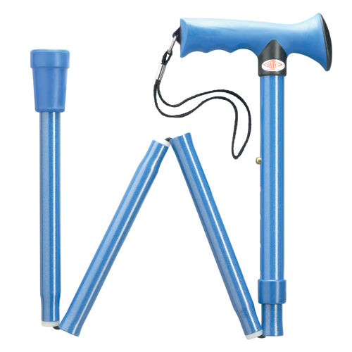 Adjustable Folding Walking Cane with Ergonomic Grip - 5 Colors Blue - Tophatter Daily Deals