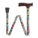 Adjustable Aluminum Folding Walking Cane - 8 Prints, Fashion Styles Night Flowers - Tophatter Daily Deals