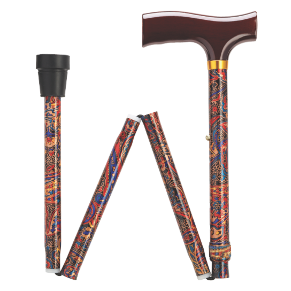 Adjustable Aluminum Folding Walking Cane - 8 Prints, Fashion Styles Paisley - Tophatter Daily Deals
