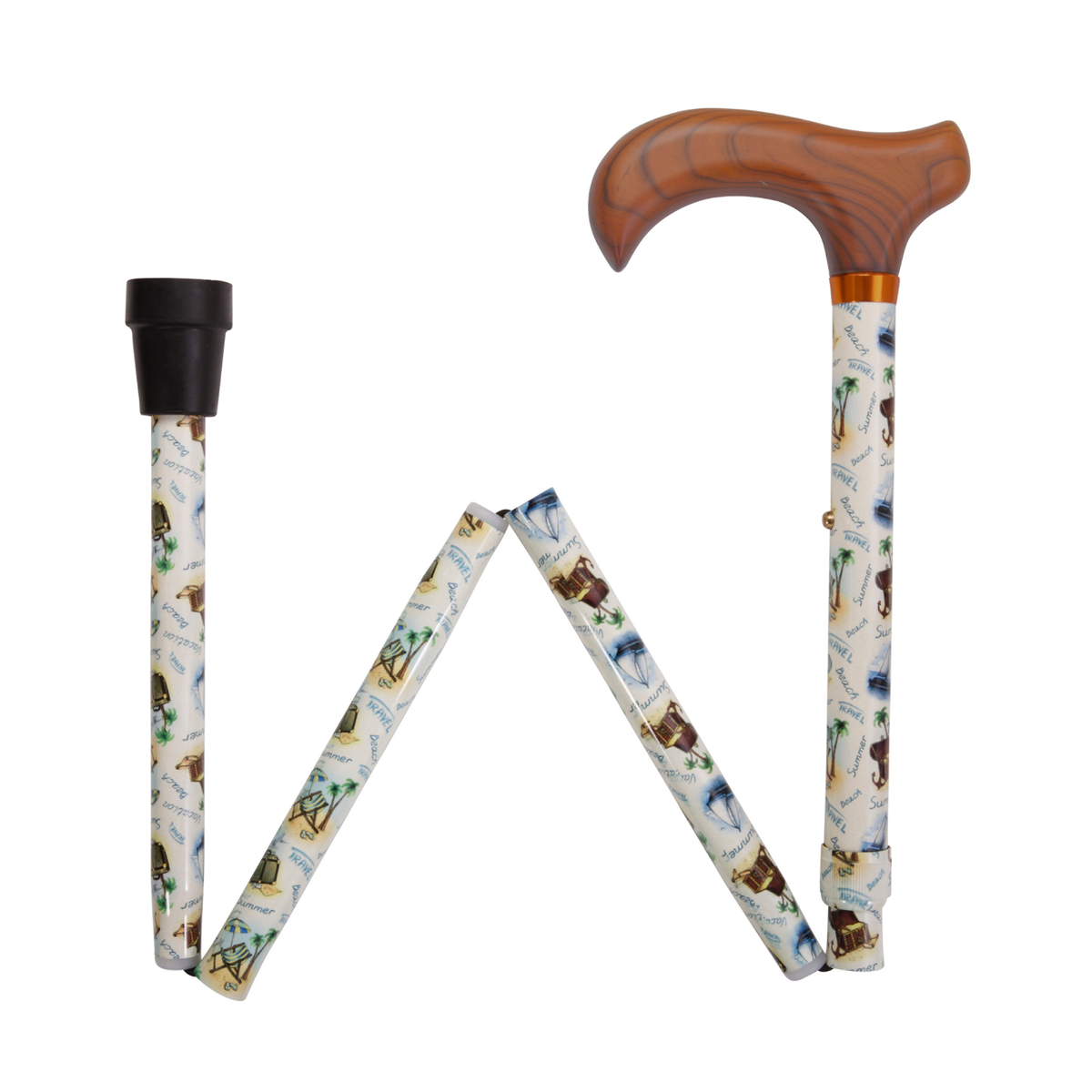 Traveler's Folding Support Cane, Adjustable & Portable and Stable - Tophatter Daily Deals
