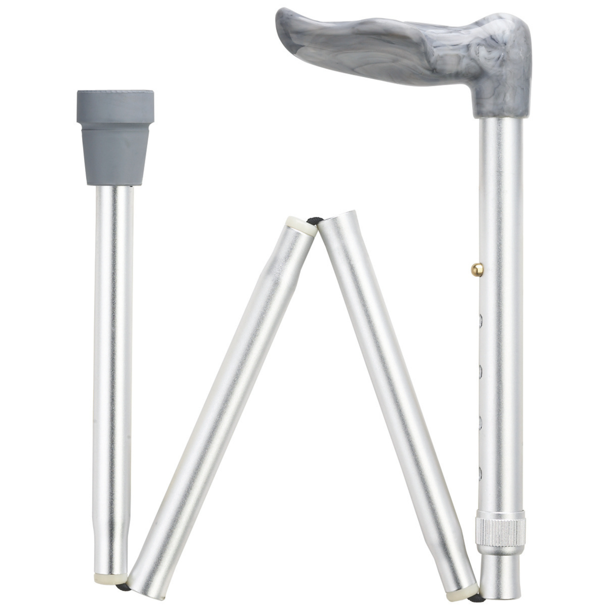 Grey Marbleized Folding Palm Grip Cane - Left-Hand Adjustable 33-37 - Tophatter Daily Deals
