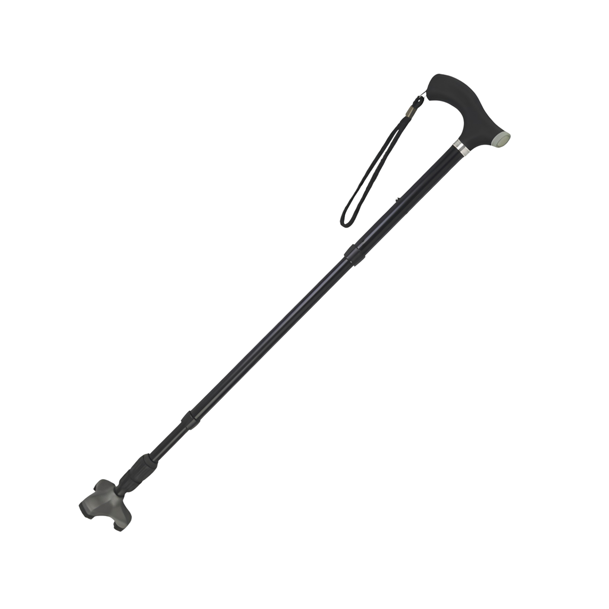 Soft Step Folding Cane: Portable, Adjustable, Stylish Mobility Aid Black - Tophatter Daily Deals