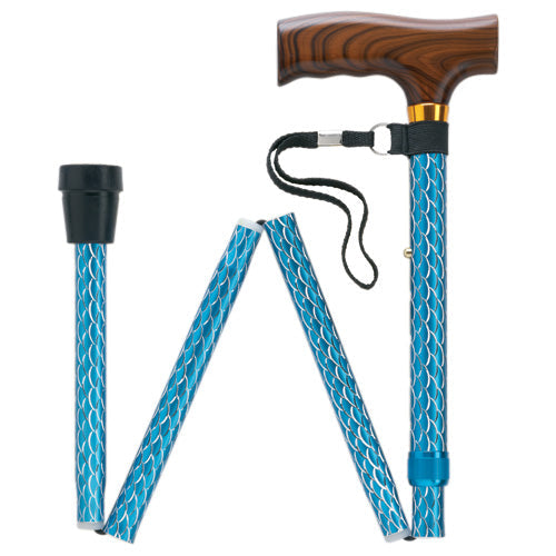 Elegant Scallop Design Folding Cane with Fritz Handle, 33-37 Adjustable - Tophatter Daily Deals