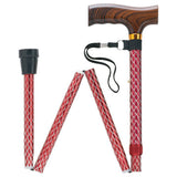 Elegant Scallop Design Folding Cane with Fritz Handle, 33-37 Adjustable Rose - Tophatter Daily Deals