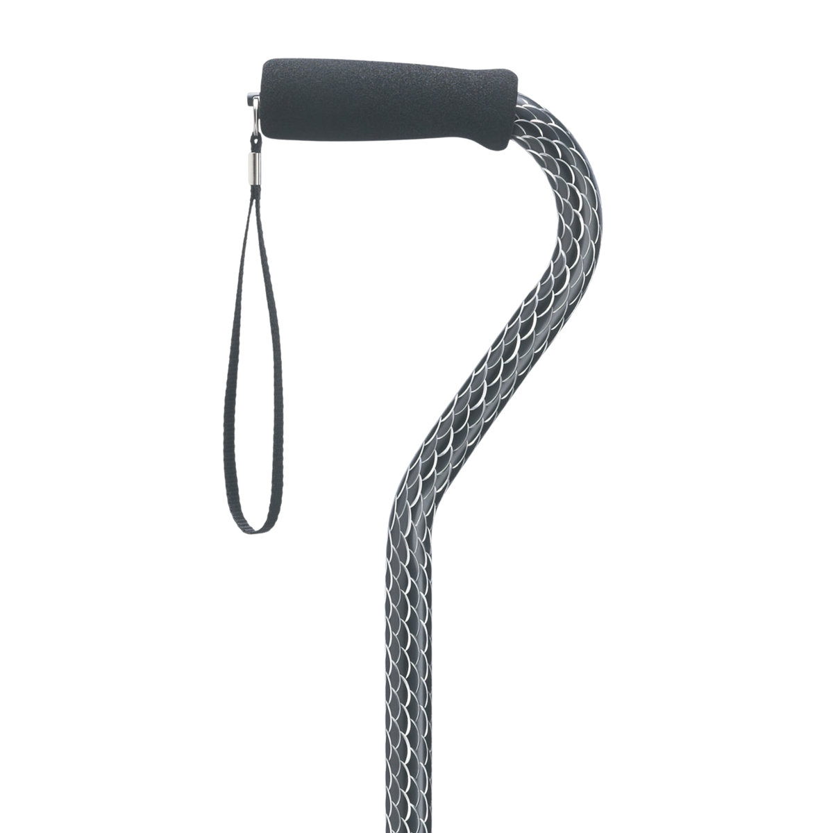 Adjustable Aluminum Walking Cane with Hypalon Grip Black Scallop - Tophatter Daily Deals