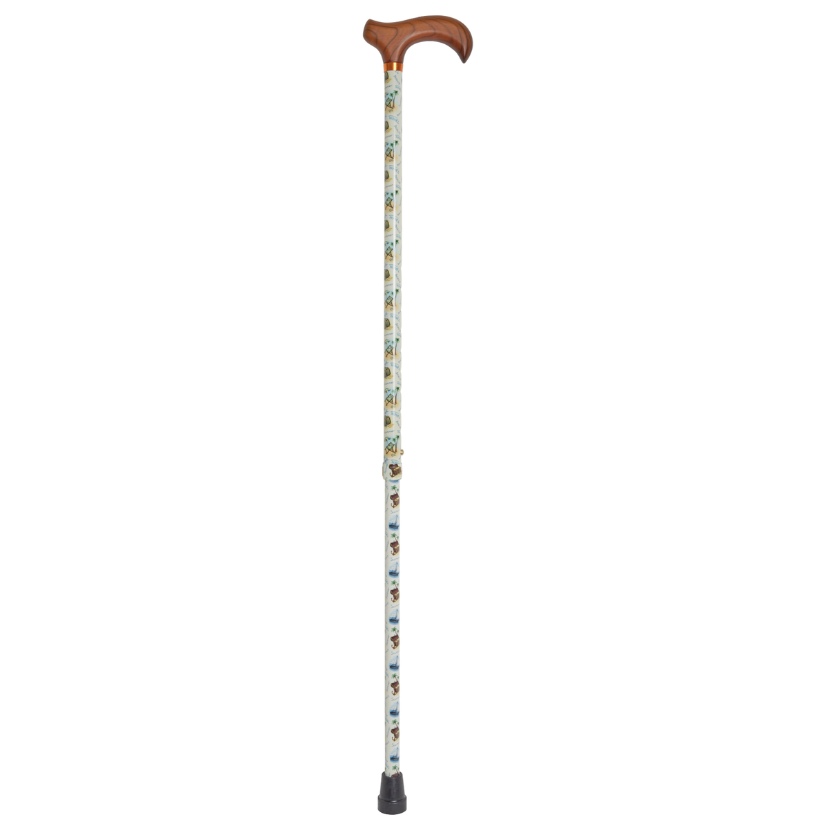 Stylish Adjustable Walking Cane with Wood Handle - 11 Trendy Prints - Tophatter Daily Deals