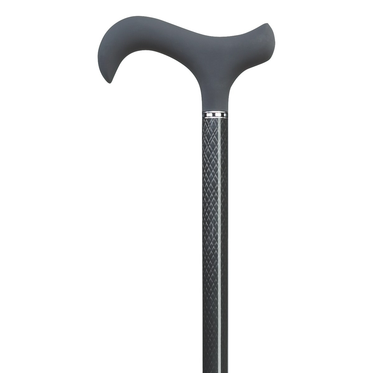 Carbon Fiber Ladies Derby Cane - Black Soft Touch Handle, 300 lbs Support - Tophatter Daily Deals