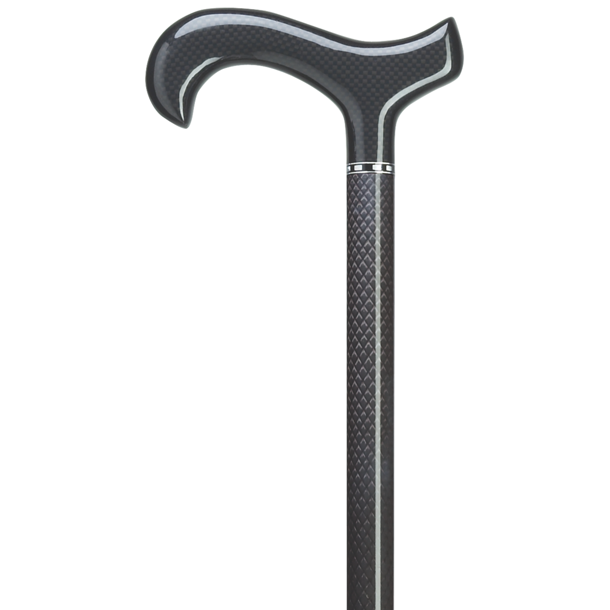 Carbon Fiber Black Derby Cane - Lightweight & Strong Support - Tophatter Daily Deals