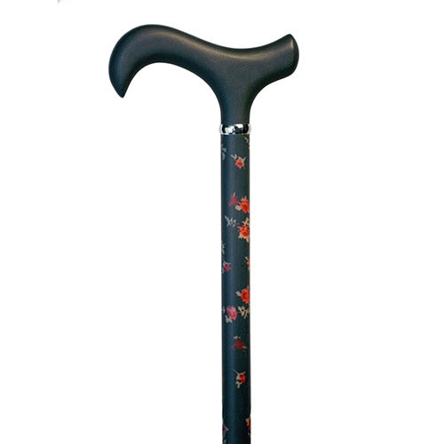 Midnight Rose Carbon Fiber Adjustable Cane with Derby Handle - Tophatter Daily Deals