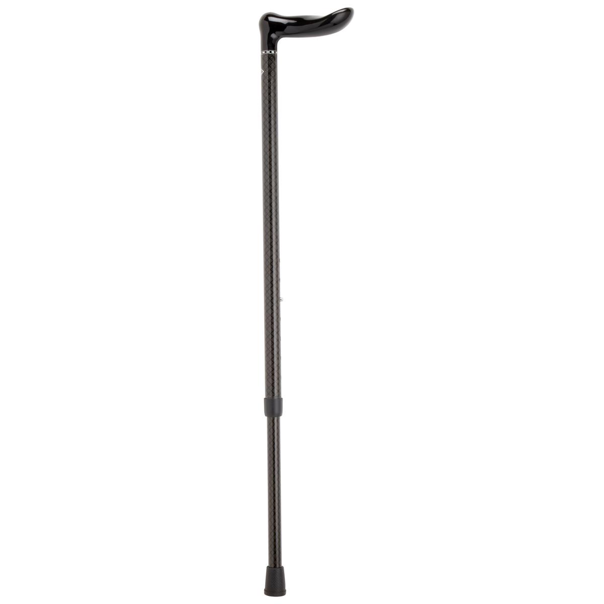 Adjustable Carbon Fiber Cane with Stylish Checkered Inlay, Lightweight - Tophatter Daily Deals