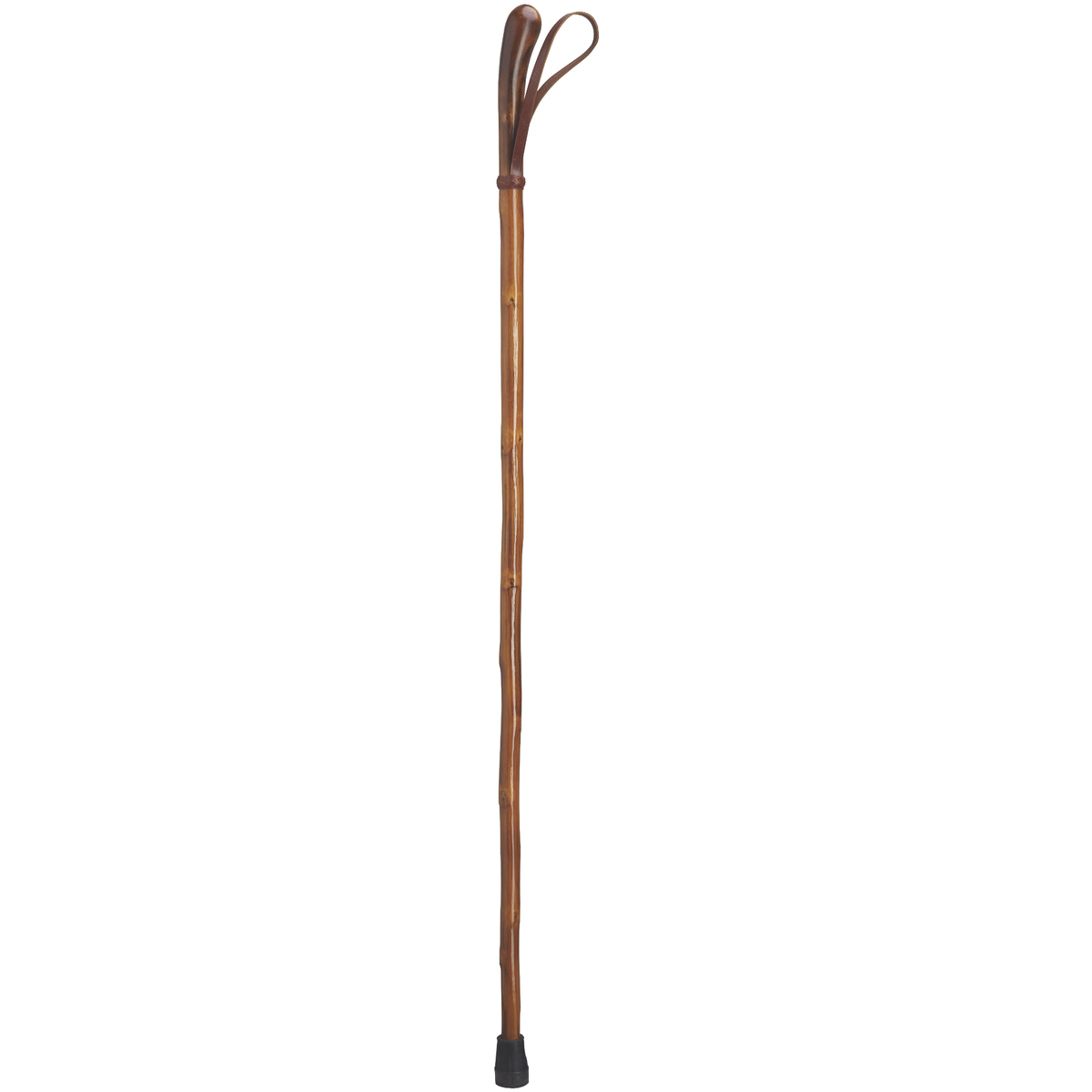 Knotted English Chestnut Walking Stick with Leather Loop - Tophatter Daily Deals