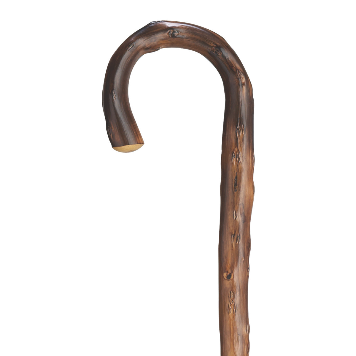 Men's German Chestnut Cane, Crook Handle, 36, Spike Ferrule - Tophatter Daily Deals