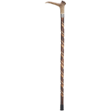 Premium Stag Horn Antler Walking Cane with Hand-Carved Chestnut Shaft - Tophatter Daily Deals