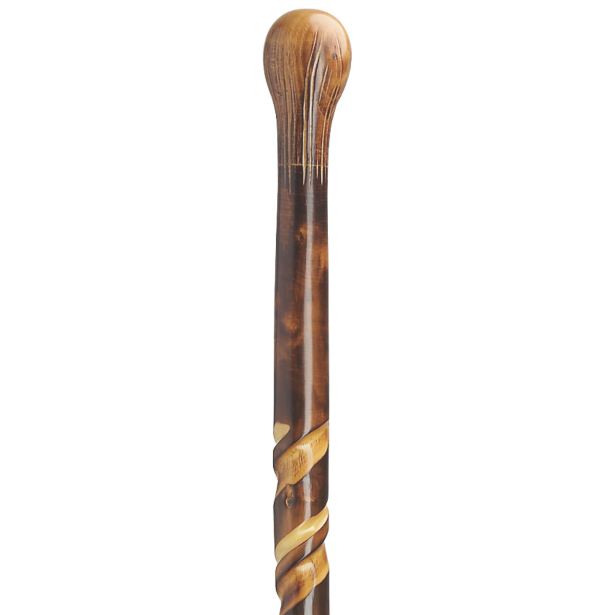 Hand-Carved German Spiral Cane, 36 Artistic Wooden Walking Stick - Tophatter Daily Deals