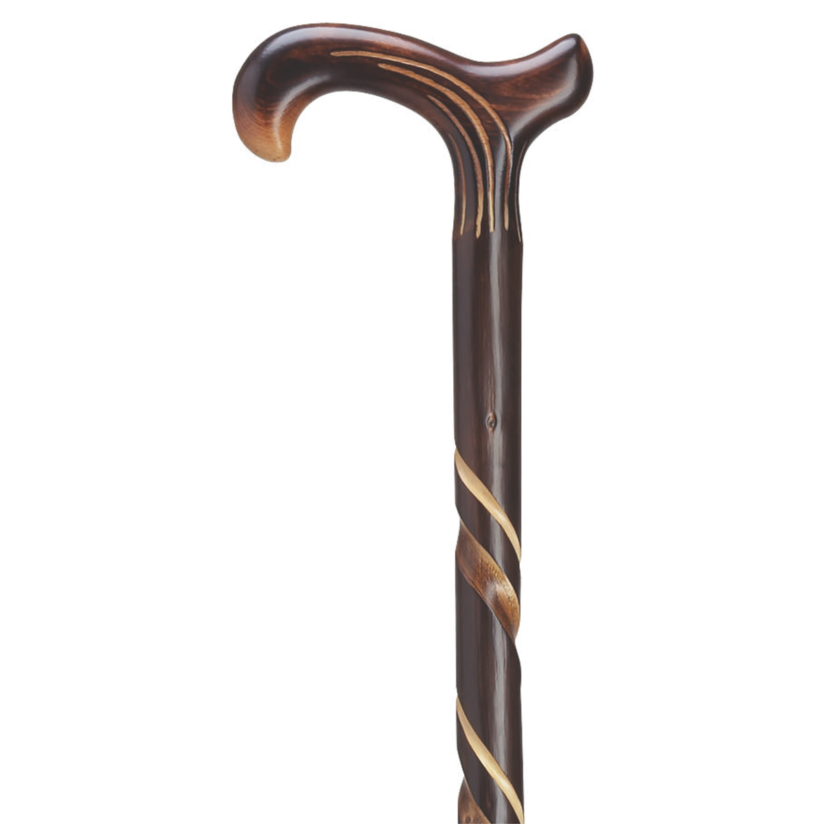 Hand Carved Spiral Derby Cane - Tall - Tophatter Daily Deals