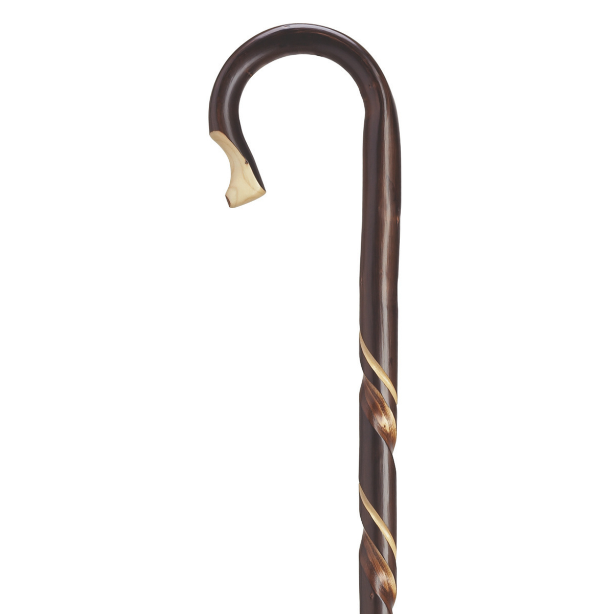 Hand Carved Spiral Shepherd Crook - Tophatter Daily Deals